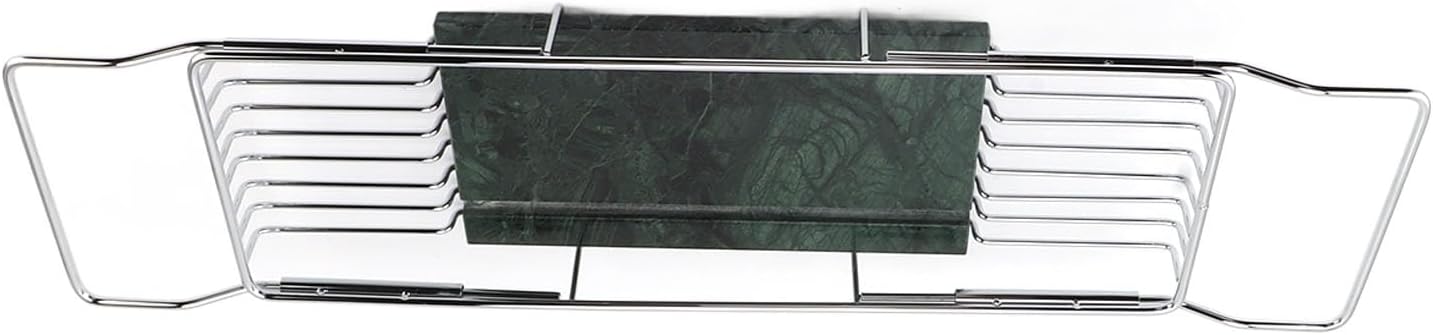 Fafeicy Metal Marble Bathtub Rack - Silver Green