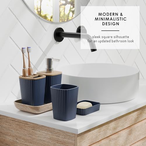 Clara Clark 22PC Navy Bathroom Accessory Set