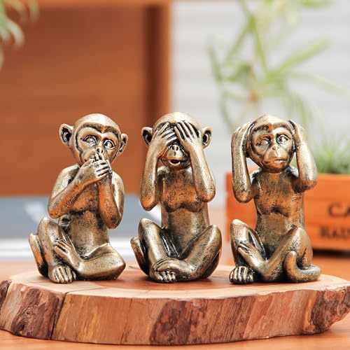 Leekung 3 Wise Monkeys Statue Home Decor
