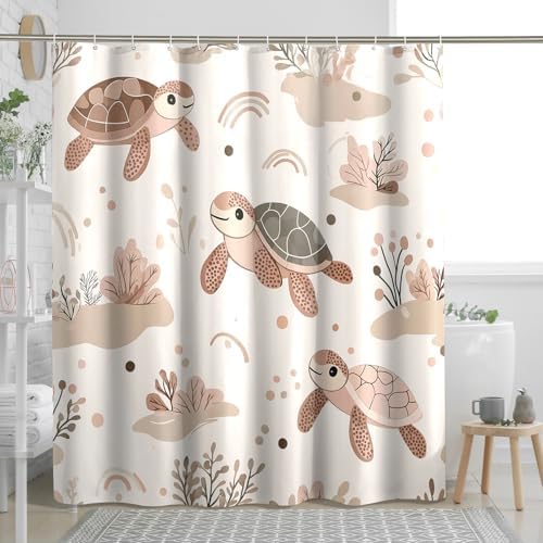 Kids Sea Turtle Decorative Shower Curtain Set