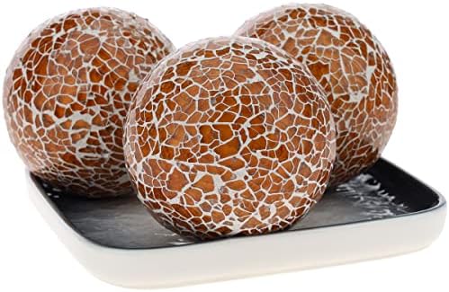 3PCS 335inch Decorative Glass Orbs for Home Party
