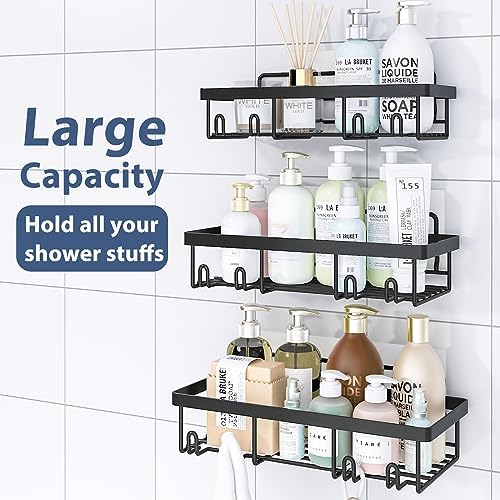 Liuoud 5 Pack Shower Caddy Organizer Set - Black