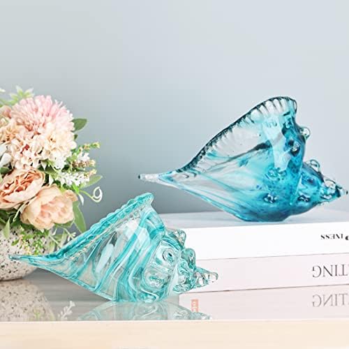 DOVDOV Blown Glass Conch Statues for Home Decor