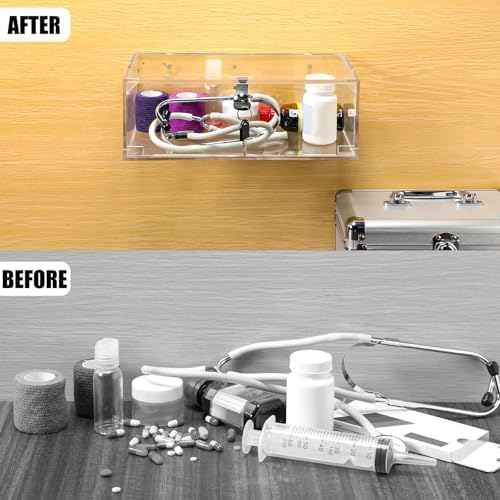 Wonderjune Refrigerator Medicine Lock Box with Key Mounting Hardware Wall Mount Cabinet