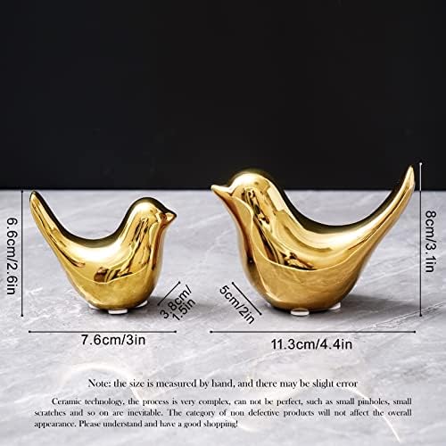 Notakia Golden Birds Statues Modern Home Decor 2Pcs