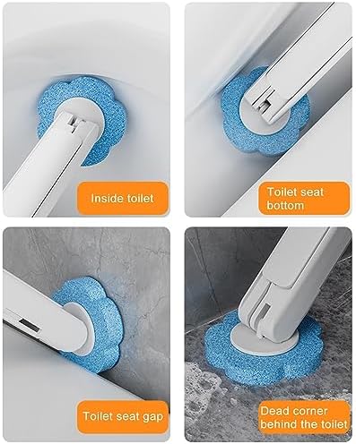 Toilet Scrubber Set with 18 Replaceable Heads and Scented Brush 30PCS Lemon Scented