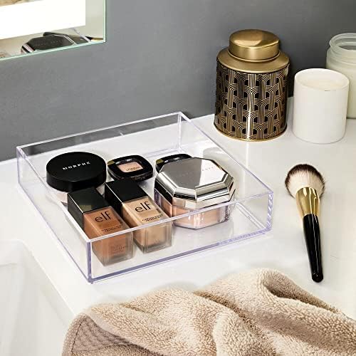 InterDesign Clarity Clear Vanity Tray Organizer 8x8x2