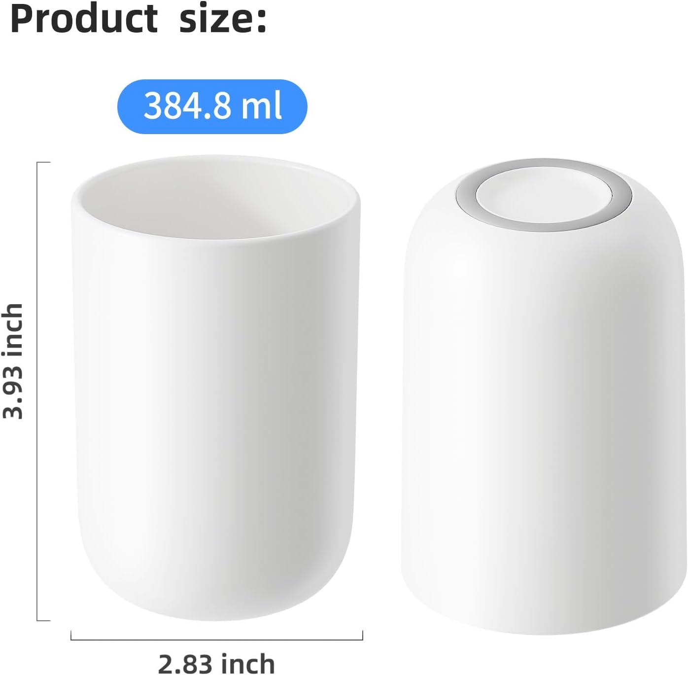VNYIFAN 13oz Toothbrush Cup 2PCS Non-Slip Bathroom Tumbler
