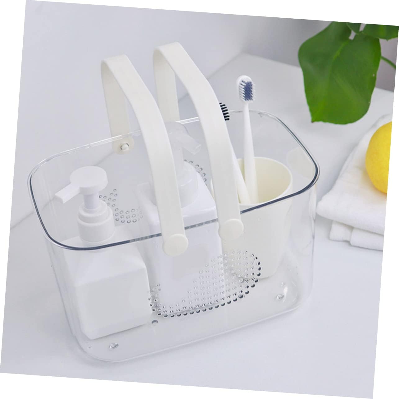 HEALLILY Portable Plastic Shower Basket with Handle