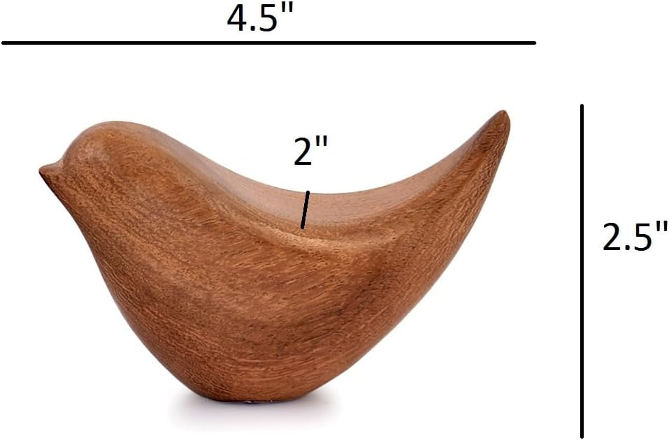 NIRMAN Acacia Wood Bird Statues Set of 2 1