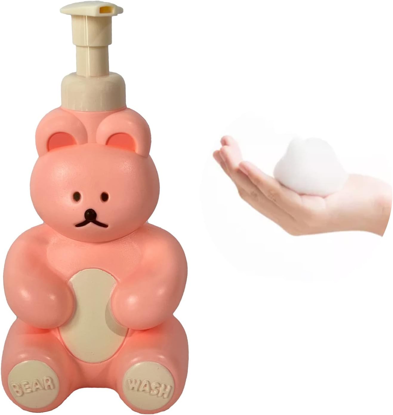 Cute Bear Foam Pump Bottle for Kids - Pink