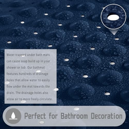 Yimobra Bath Mat Non Slip 40x16 with Suction Cups and Drain Holes