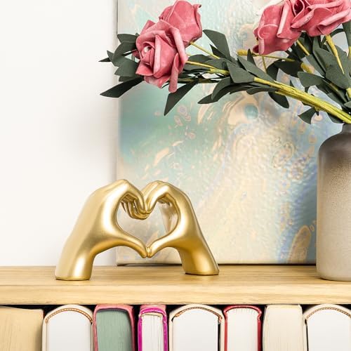 Heart Hands Sculpture - Gold Decor Living Room Accent