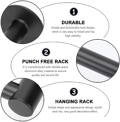 VOSAREA 1Pc Wall Mounted Towel Rack with Punch Design