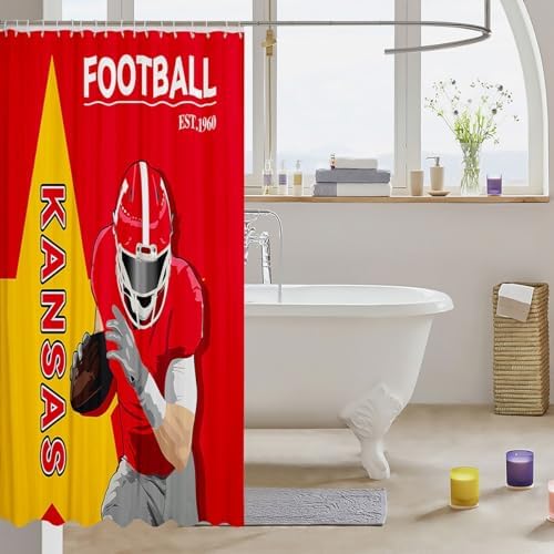 Feelyou Football Bath Curtain Set 72x72