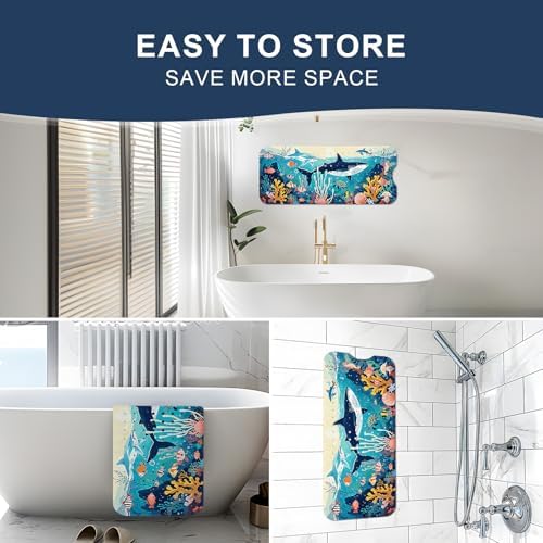 XIYUNTE Kids Bath Mat - 40x16 Non Slip with Suction Cups and Drain Holes