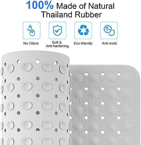 JOYCANO Natural Rubber Bath Mat 28x16 Non Slip