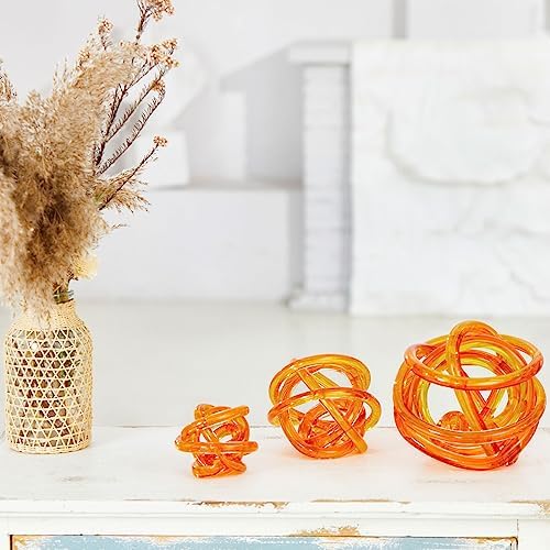 Luxury Lane Ombre Red Infinity Knot Glass Ball Decor
