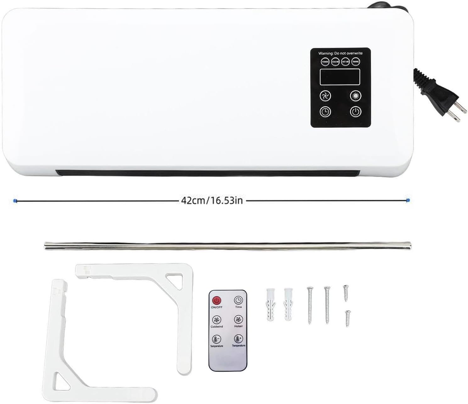 3 in 1 Bathroom Fan Heater with Towel Rack Remote Control