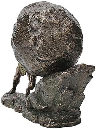 Veronese Design 8 18 Inch Sisyphus and The Eternal Boulder Bronze Finish Statue