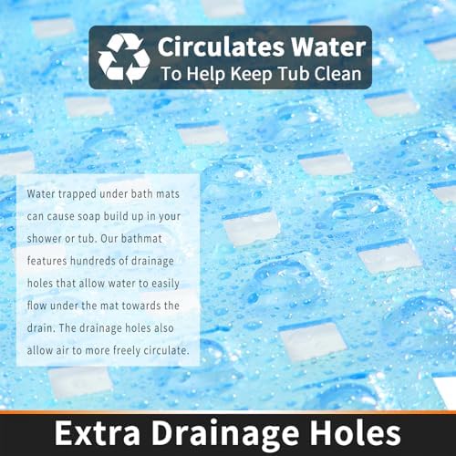Yimobra Bathtub Mat Non Slip Clear Blue