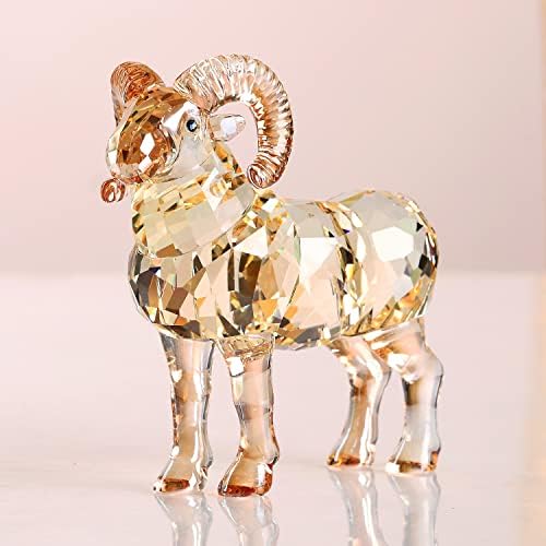Realistic K9 Crystal Goat Home Decor Statue Gold