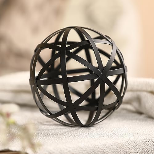 62 Black Metal Decorative Sphere - Modern Home Accent