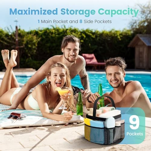 Asisnt Mesh Shower Caddy with 9 Pockets