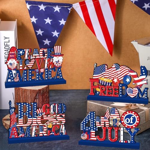 4th of July Decor Table Sign Set for Independence Day