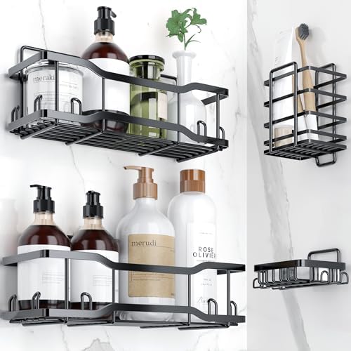 Tribal Cooking Shower Caddy 4 Set 40LB Capacity Black Matte
