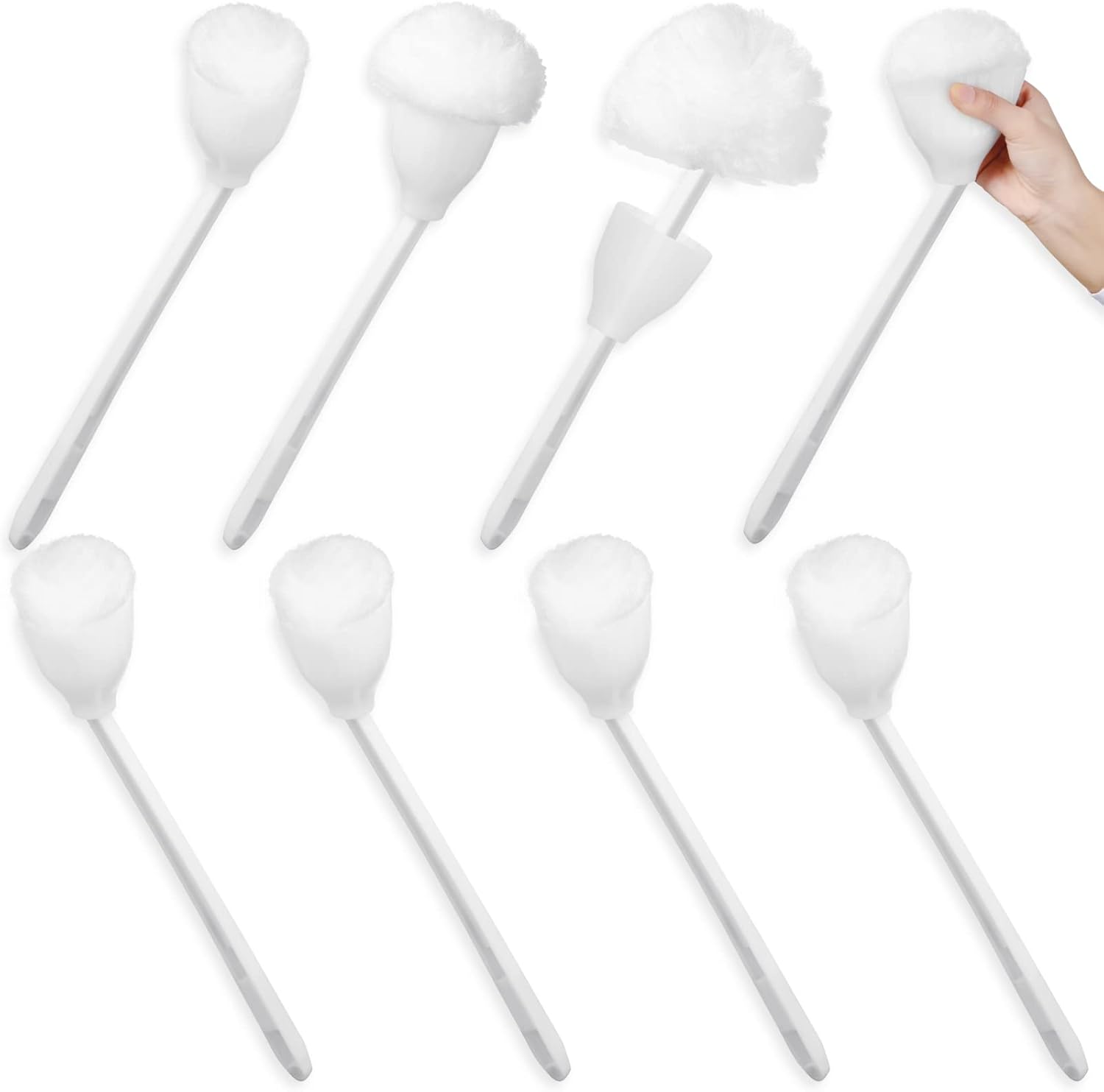 Eaasty 8 Pcs Toilet Bowl Brush with Holder