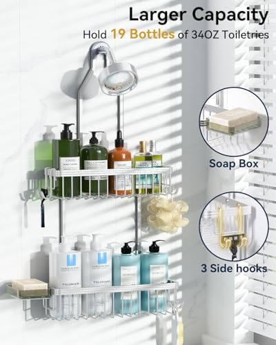 YASONIC Shower Caddy with 2 Tiers and Hooks