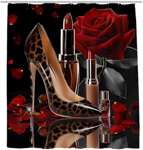 High Heel Shoe Shower Curtain 70x70 inch with Hook