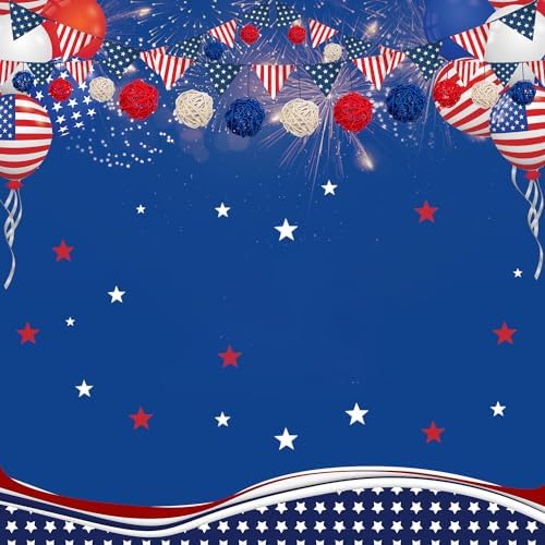 JOYWU 18Pcs 2 Inch Patriotic Rattan Decorative Balls Set for Independence Day Decorations