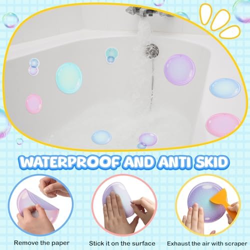30 Pcs Bubble Non-Slip Bathtub Stickers 472 x 472 Inch