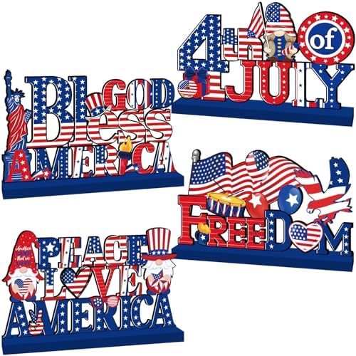 4th of July Decor Table Sign Set for Independence Day