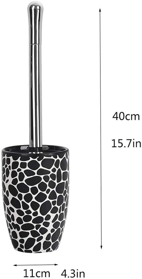 UNNS Ceramic Toilet Brush with Stand and Brush Head Replacement 1