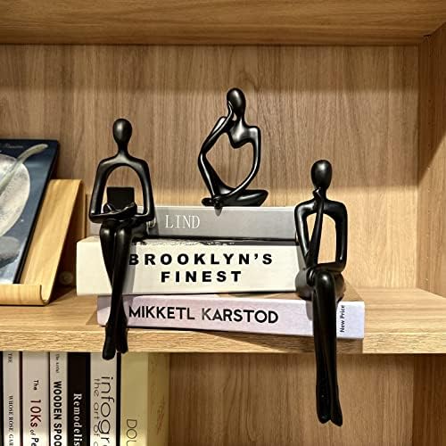 Prettidecor Thinker Statue Set of 3 Modern Abstract Resin Decor