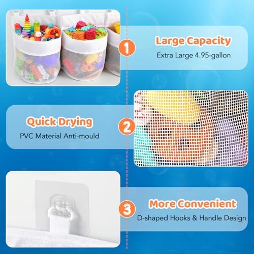 Shadowvoxel Bath Toy Storage Mesh Basket Organizer 1