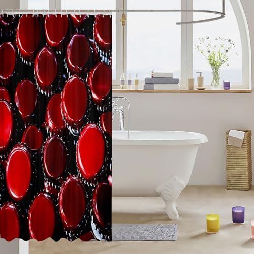 Feelyou Kids Red Cola Shower Curtain Set 72x78