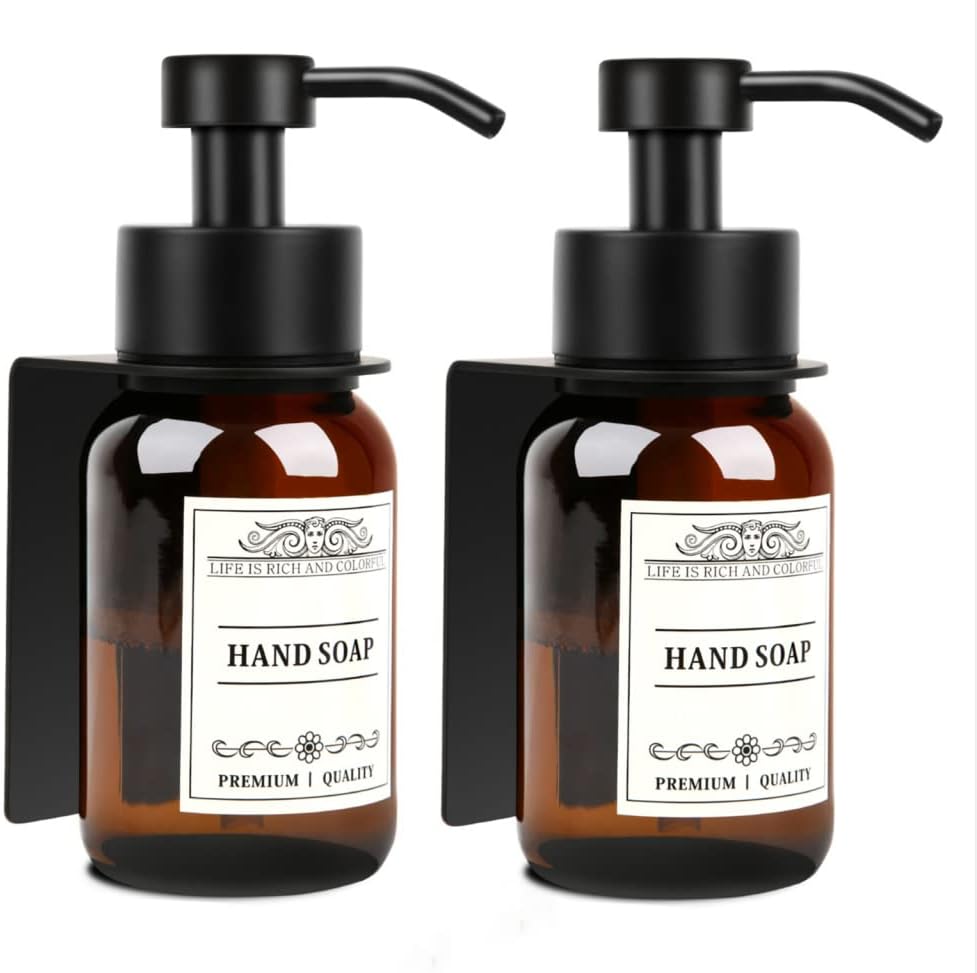 Nobtou 85oz Glass Soap Dispenser 2 Pack - Brown 1