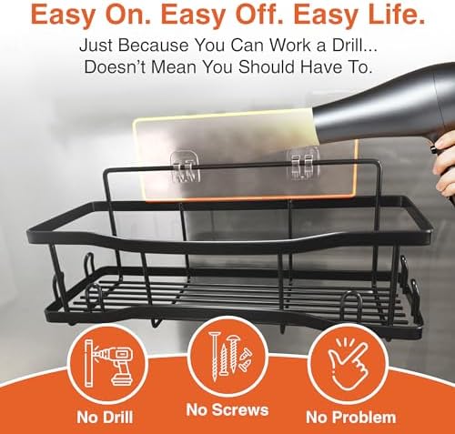 Tribal Cooking Shower Caddy 4 Set 40LB Capacity Black Matte
