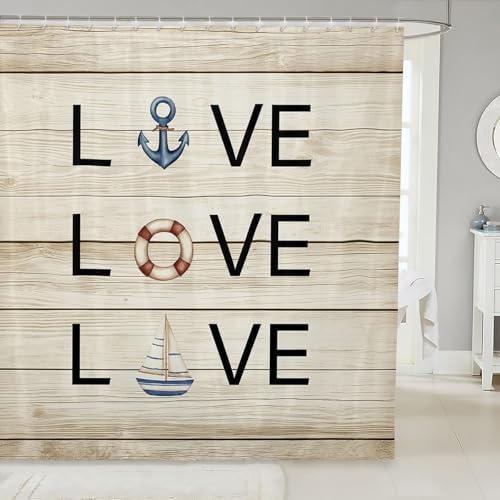jejeloiu Farmhouse Shower Curtain Set 72x72 with 12 Hooks