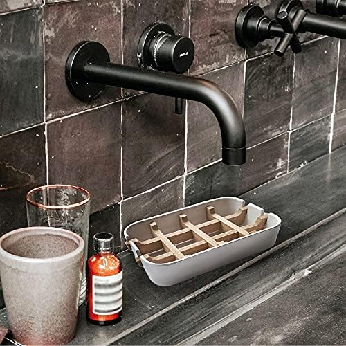 Aoheuo Modern Bamboo Fiber Soap Holder and Dish Set
