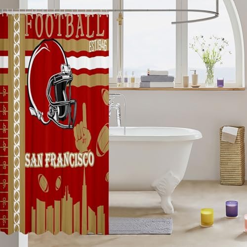 Feelyou Football Football Bath Curtain 72x72 US