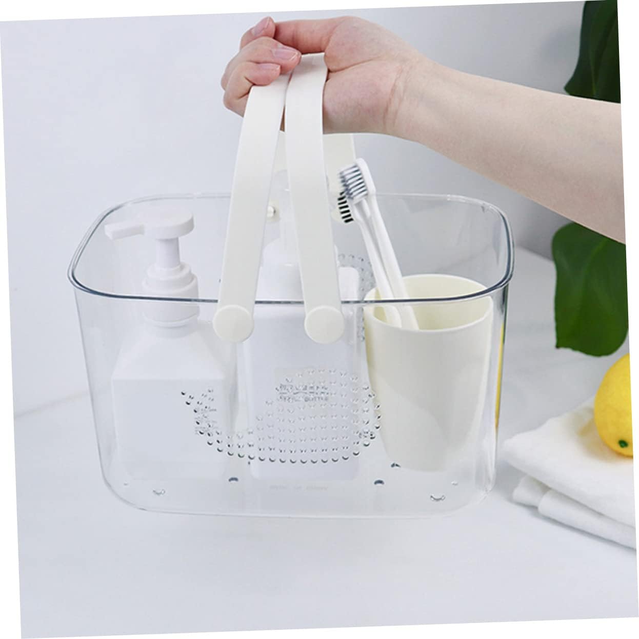 HOLIDYOYO Shower Basket with Handle Plastic Storage Organizer