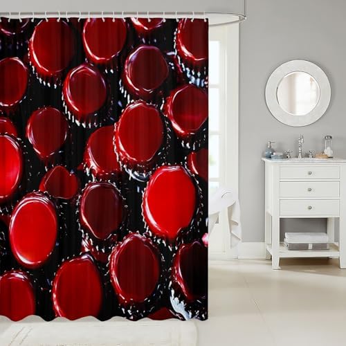 Feelyou Kids Red Cola Shower Curtain Set 72x78