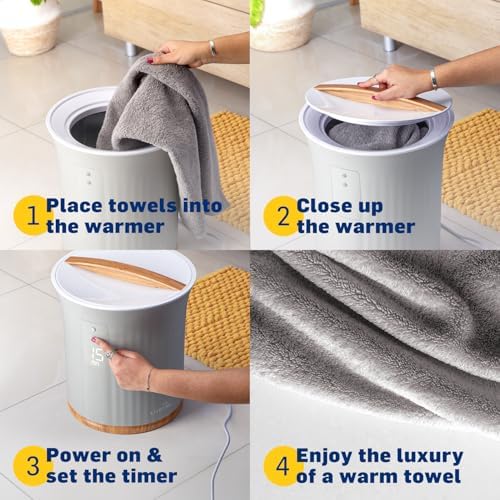 Live Fine Towel Warmer with LED Timer and Auto Shut-Off
