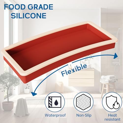 Globion Shatterproof Silicone Vanity Tray for Bathroom and Kitchen