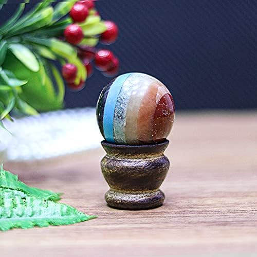 Quartz Crystal Healing Ball With Seven Gemstones for Home Decoration